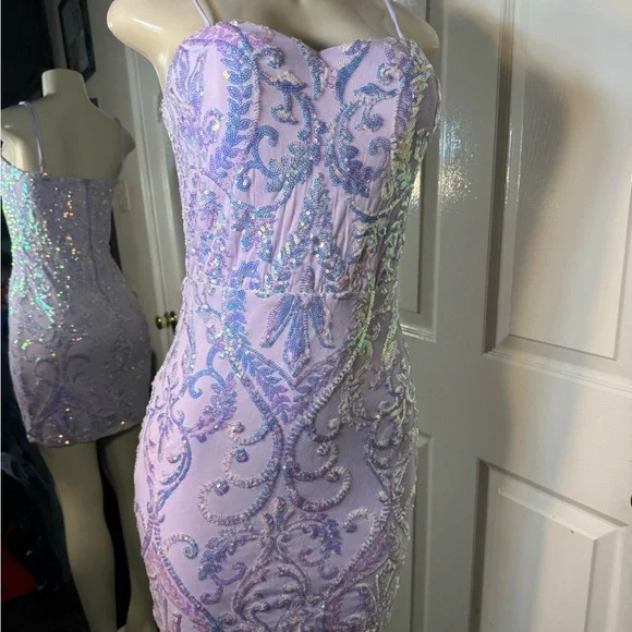 Windsor Lavender Sequin Mini Dress - Picture 2 of 5